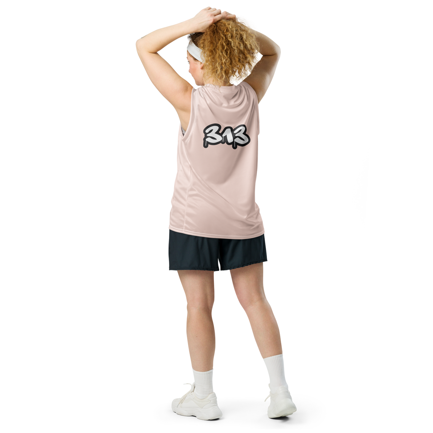 'Detroit 313' Basketball Jersey (Tag Edition) | Unisex - Champagne Pink