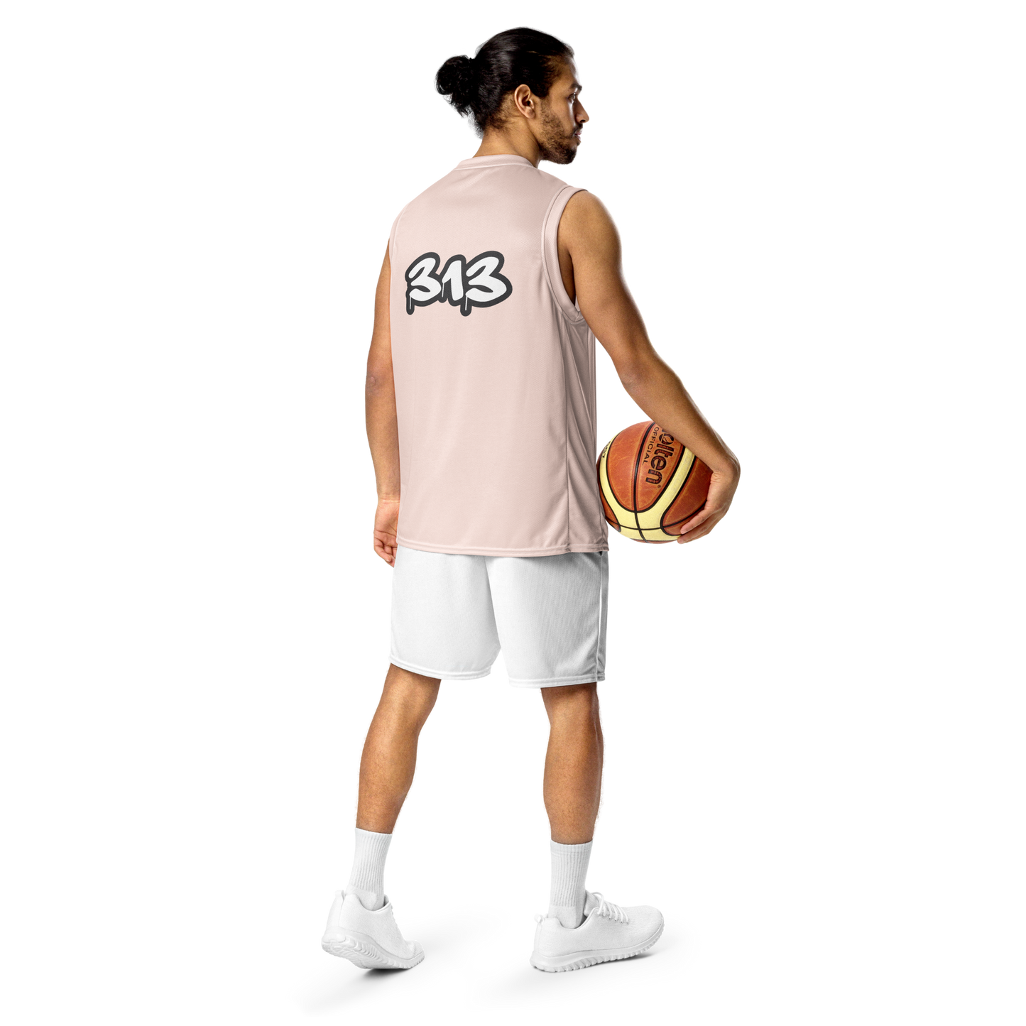 'Detroit 313' Basketball Jersey (Tag Edition) | Unisex - Champagne Pink