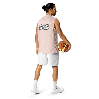 'Detroit 313' Basketball Jersey (Tag Edition) | Unisex - Champagne Pink