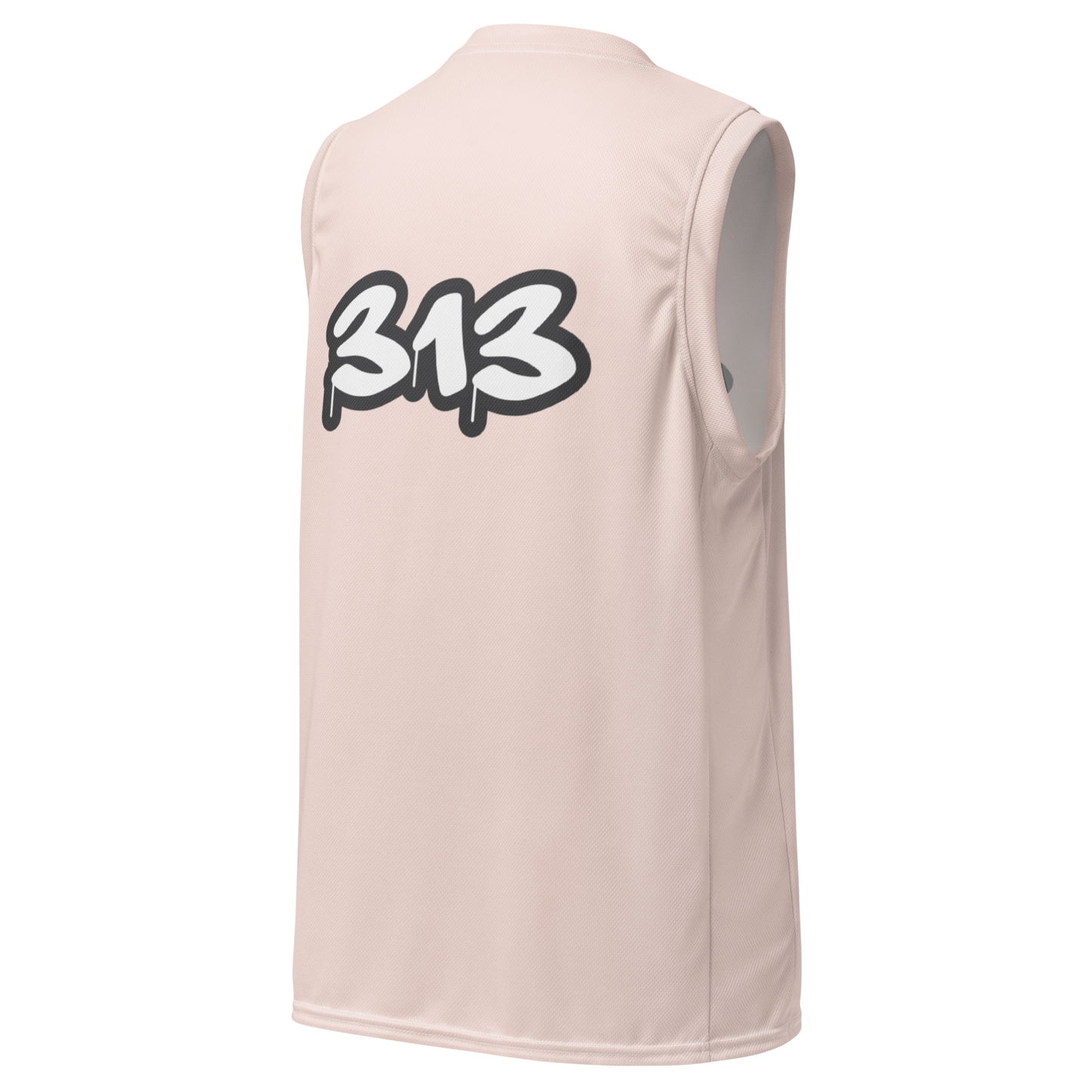 'Detroit 313' Basketball Jersey (Tag Edition) | Unisex - Champagne Pink