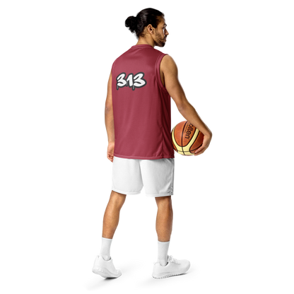 'Detroit 313' Basketball Jersey (Tag Edition) | Unisex - Popstar Pink