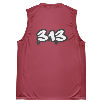 'Detroit 313' Basketball Jersey (Tag Edition) | Unisex - Popstar Pink