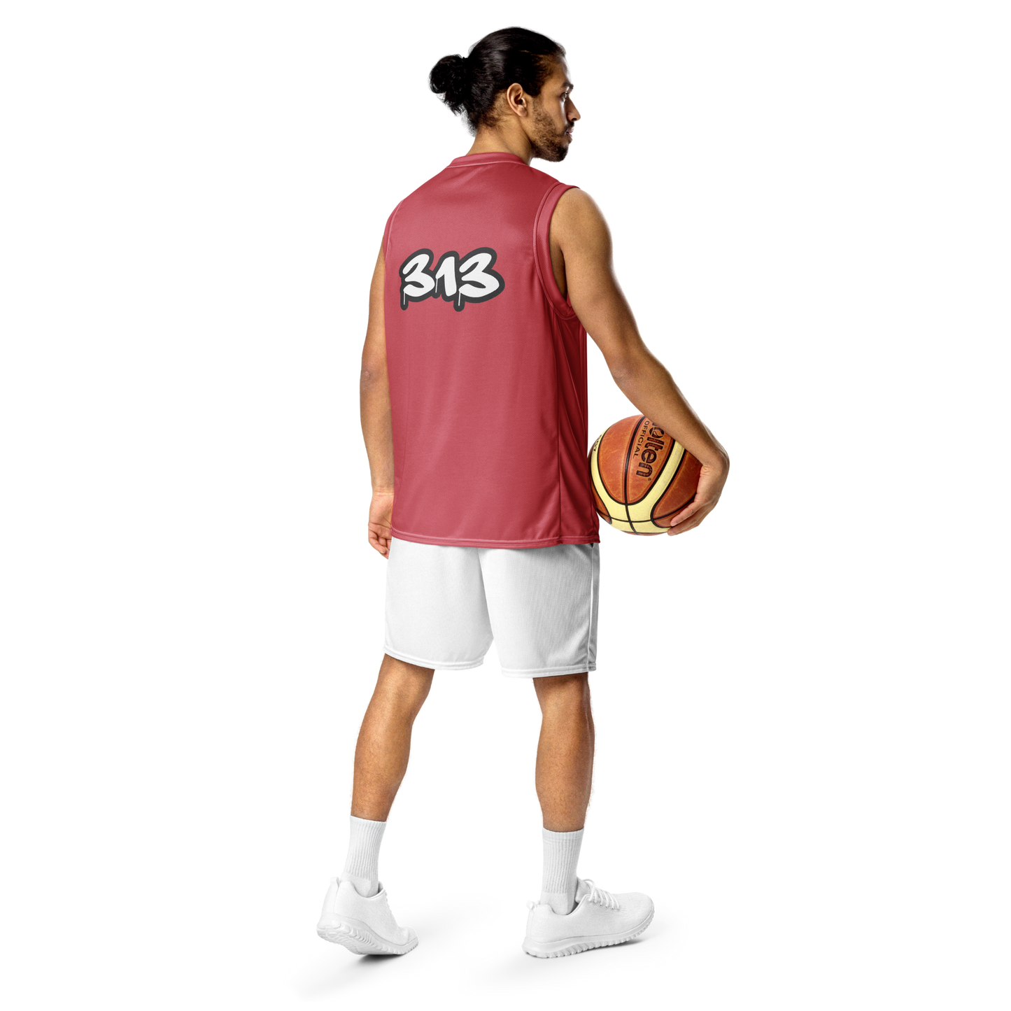 'Detroit 313' Basketball Jersey (Tag Edition) | Unisex - Watermelon Pink