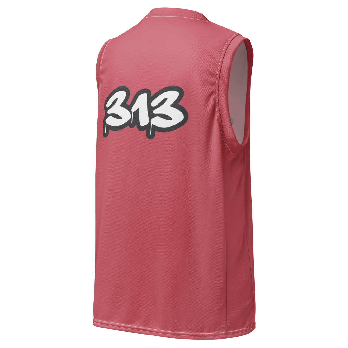 'Detroit 313' Basketball Jersey (Tag Edition) | Unisex - Watermelon Pink