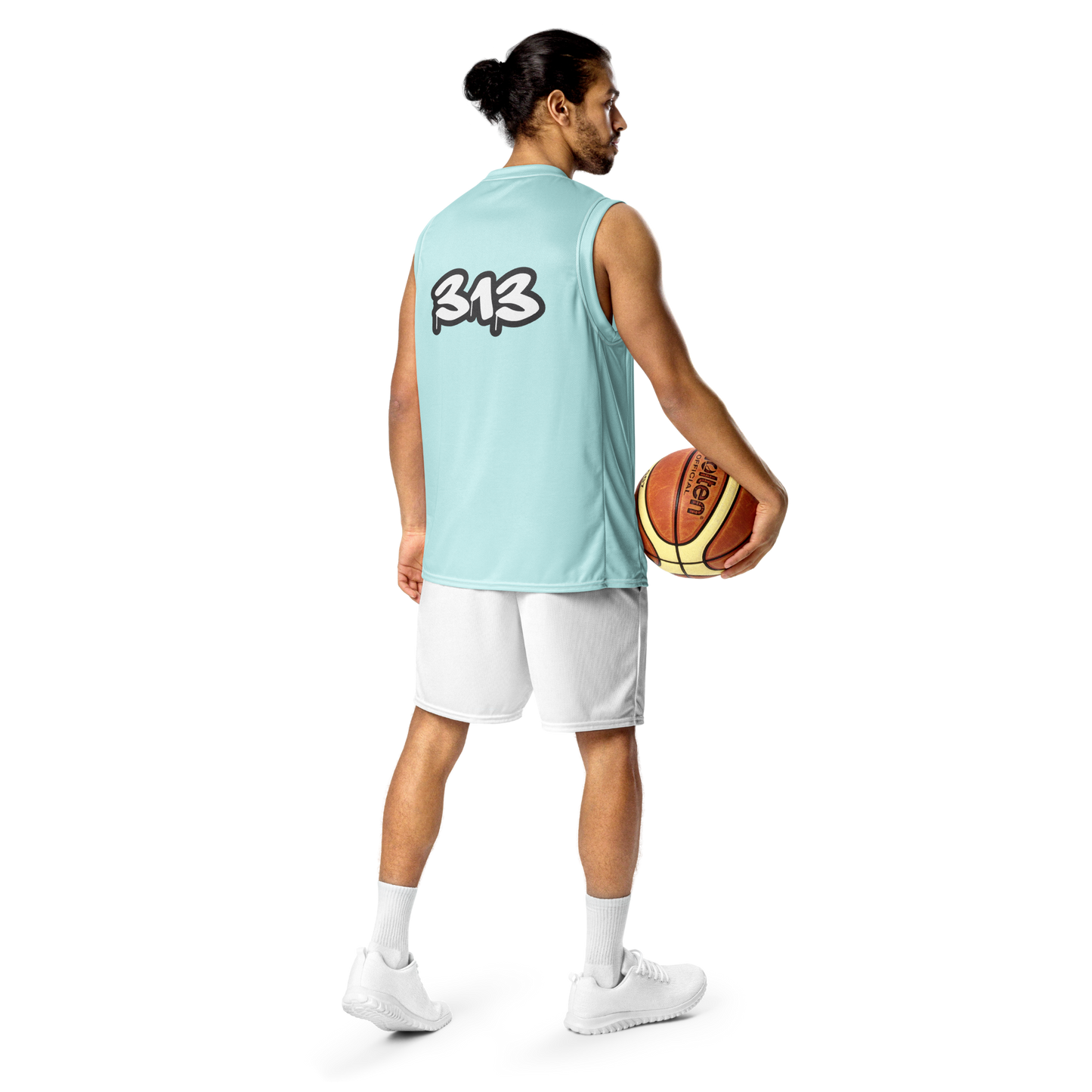 'Detroit 313' Basketball Jersey (Tag Edition) | Unisex - Cyan