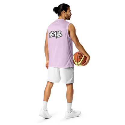 'Detroit 313' Basketball Jersey (Tag Edition) | Unisex - Pale Lavender