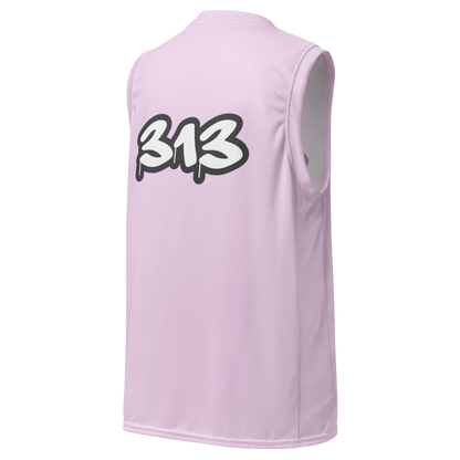 'Detroit 313' Basketball Jersey (Tag Edition) | Unisex - Pale Lavender