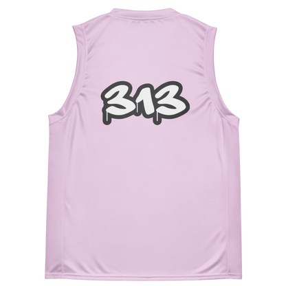 'Detroit 313' Basketball Jersey (Tag Edition) | Unisex - Pale Lavender