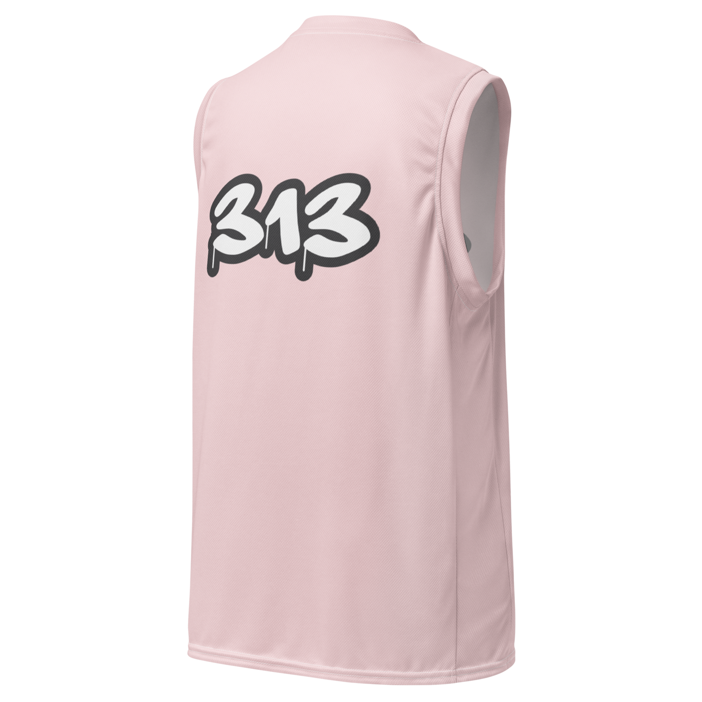 'Detroit 313' Basketball Jersey (Tag Edition) | Unisex - Pale Pink