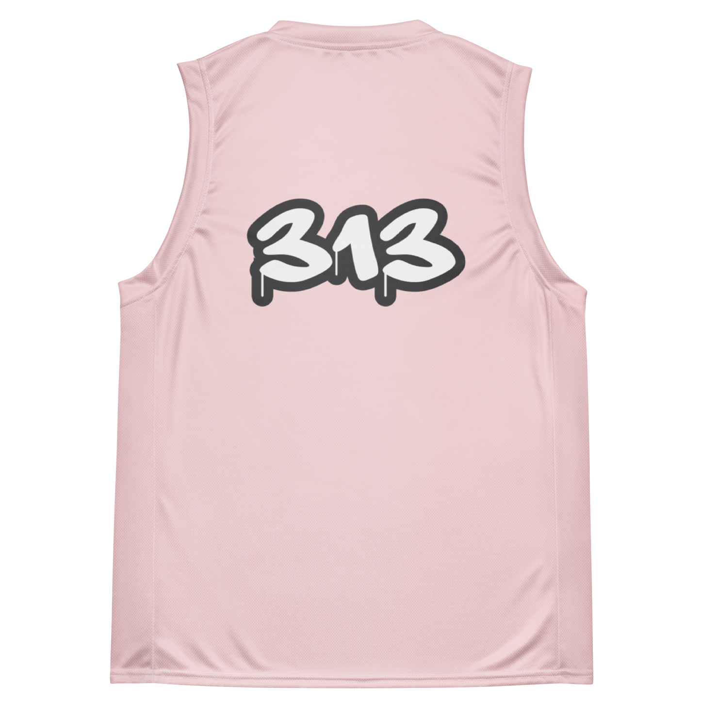 'Detroit 313' Basketball Jersey (Tag Edition) | Unisex - Pale Pink