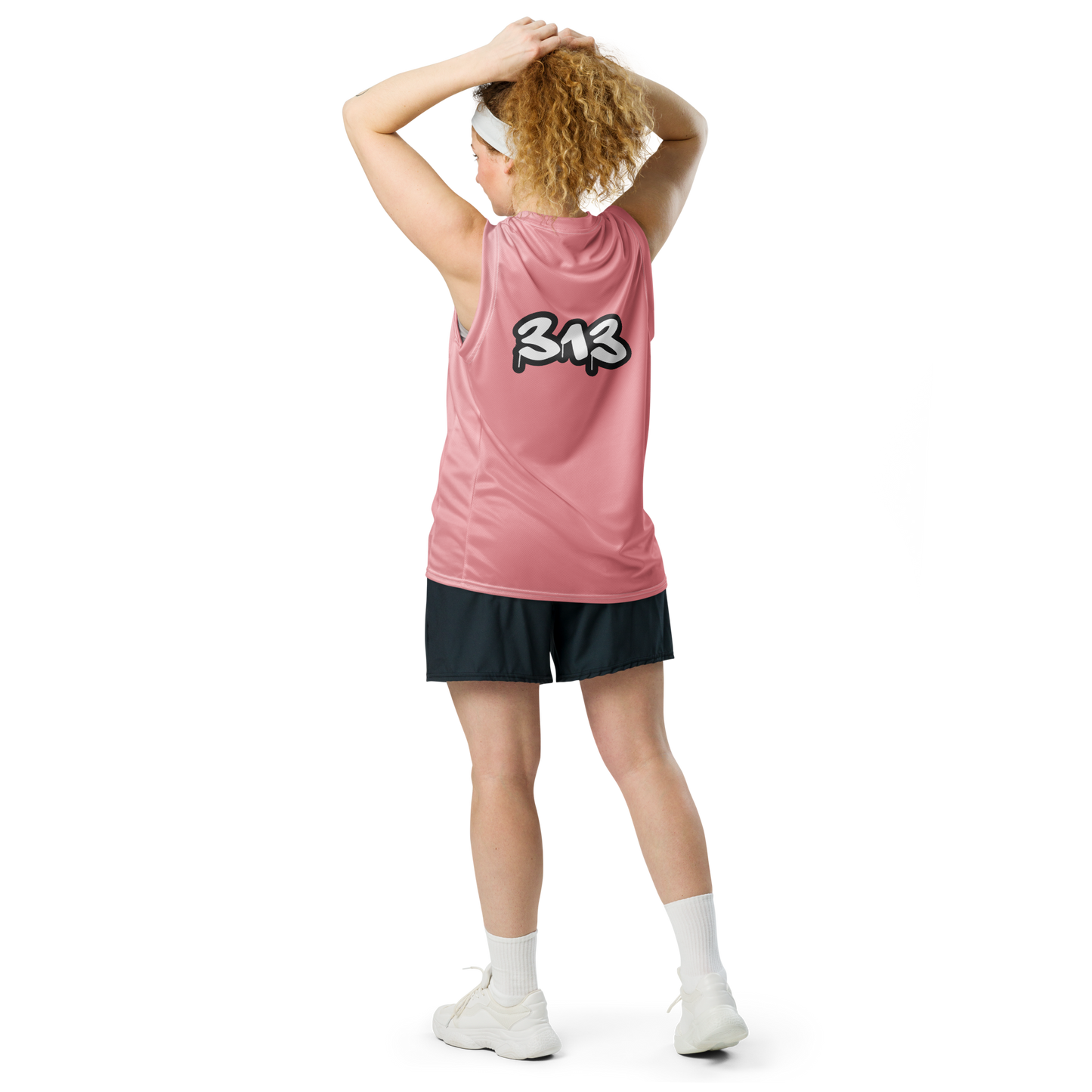 'Detroit 313' Basketball Jersey (Tag Edition) | Unisex - Strawberry Pink