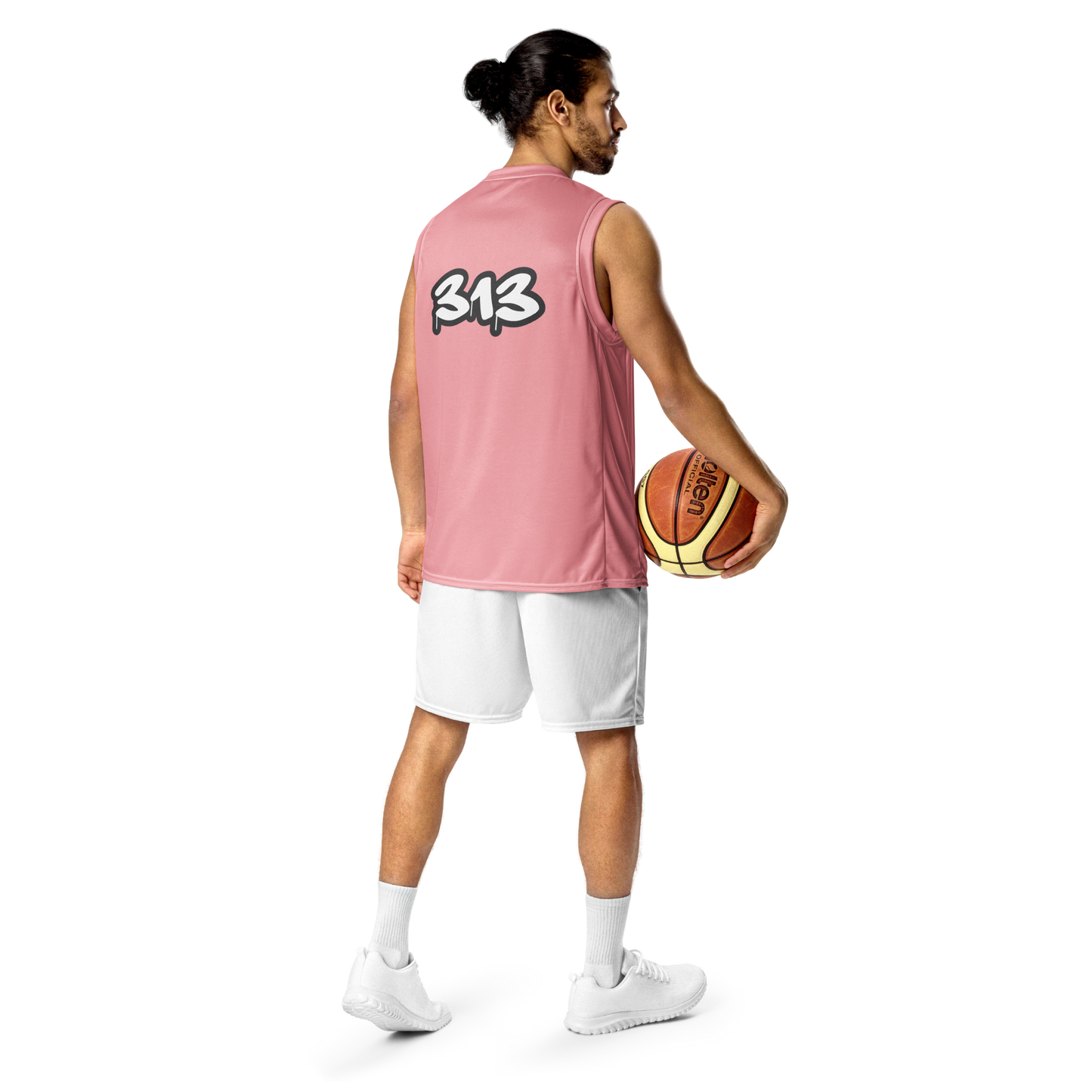 'Detroit 313' Basketball Jersey (Tag Edition) | Unisex - Strawberry Pink