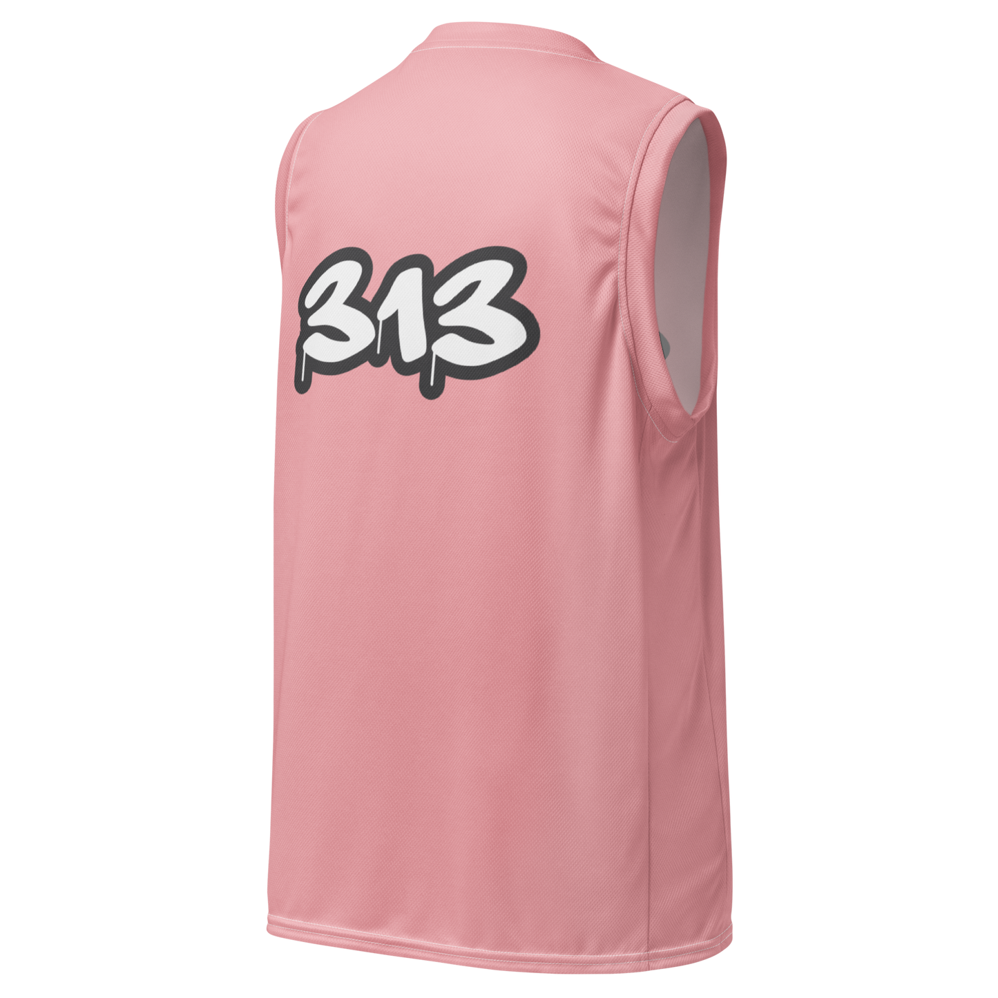 'Detroit 313' Basketball Jersey (Tag Edition) | Unisex - Strawberry Pink