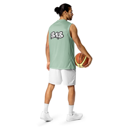 'Detroit 313' Basketball Jersey (Tag Edition) | Unisex - Sea Green