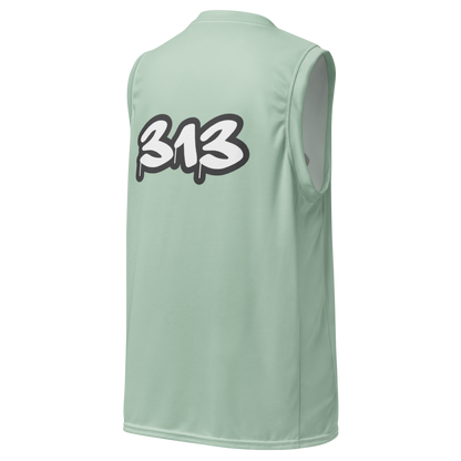 'Detroit 313' Basketball Jersey (Tag Edition) | Unisex - Sea Green