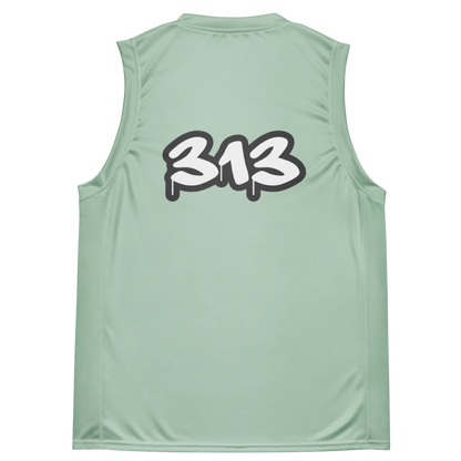 'Detroit 313' Basketball Jersey (Tag Edition) | Unisex - Sea Green