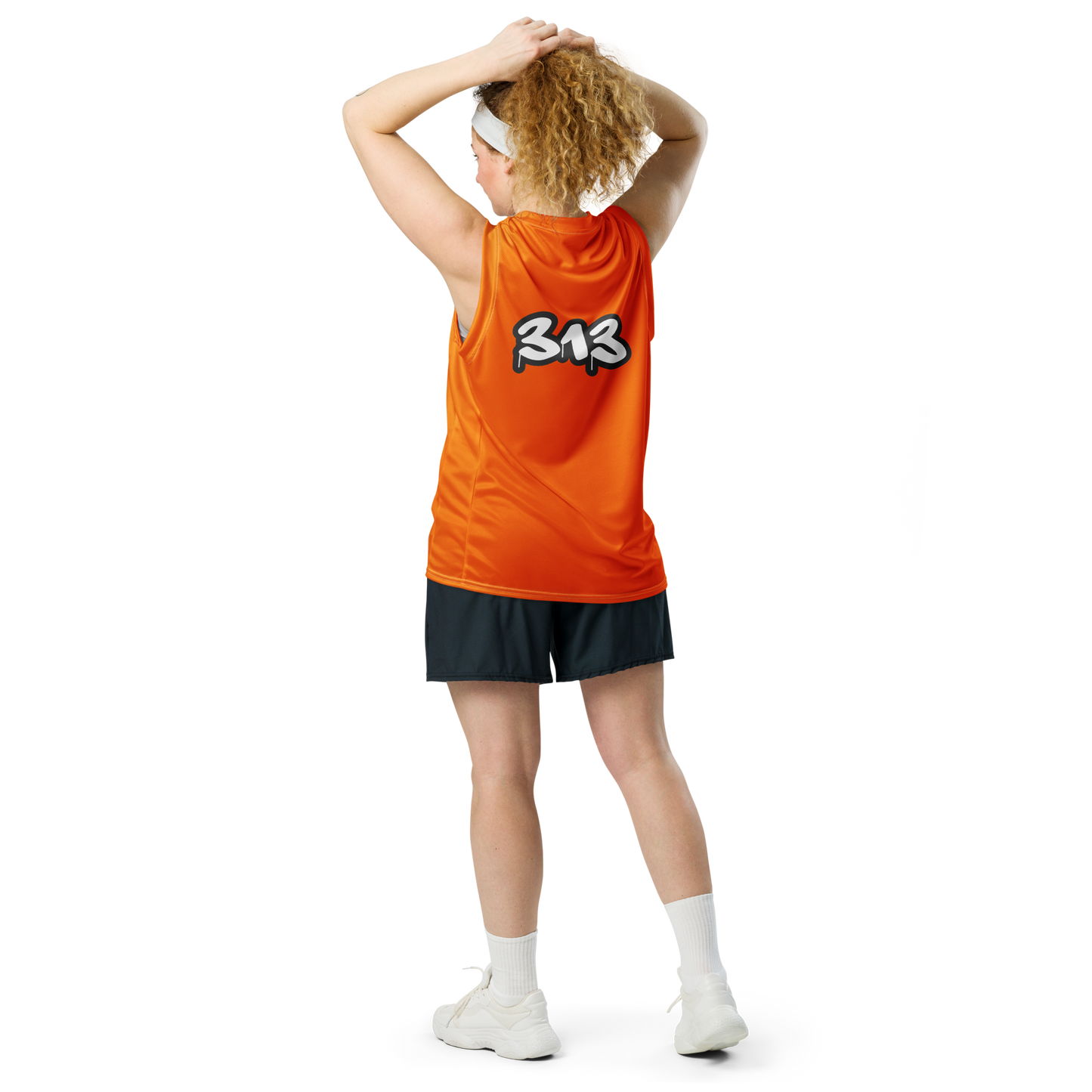 'Detroit 313' Basketball Jersey (Tag Edition) | Unisex - Safety Orange