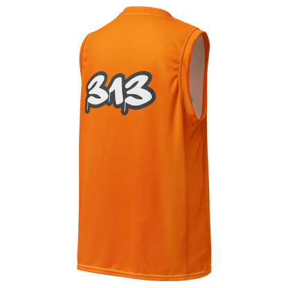 'Detroit 313' Basketball Jersey (Tag Edition) | Unisex - Safety Orange