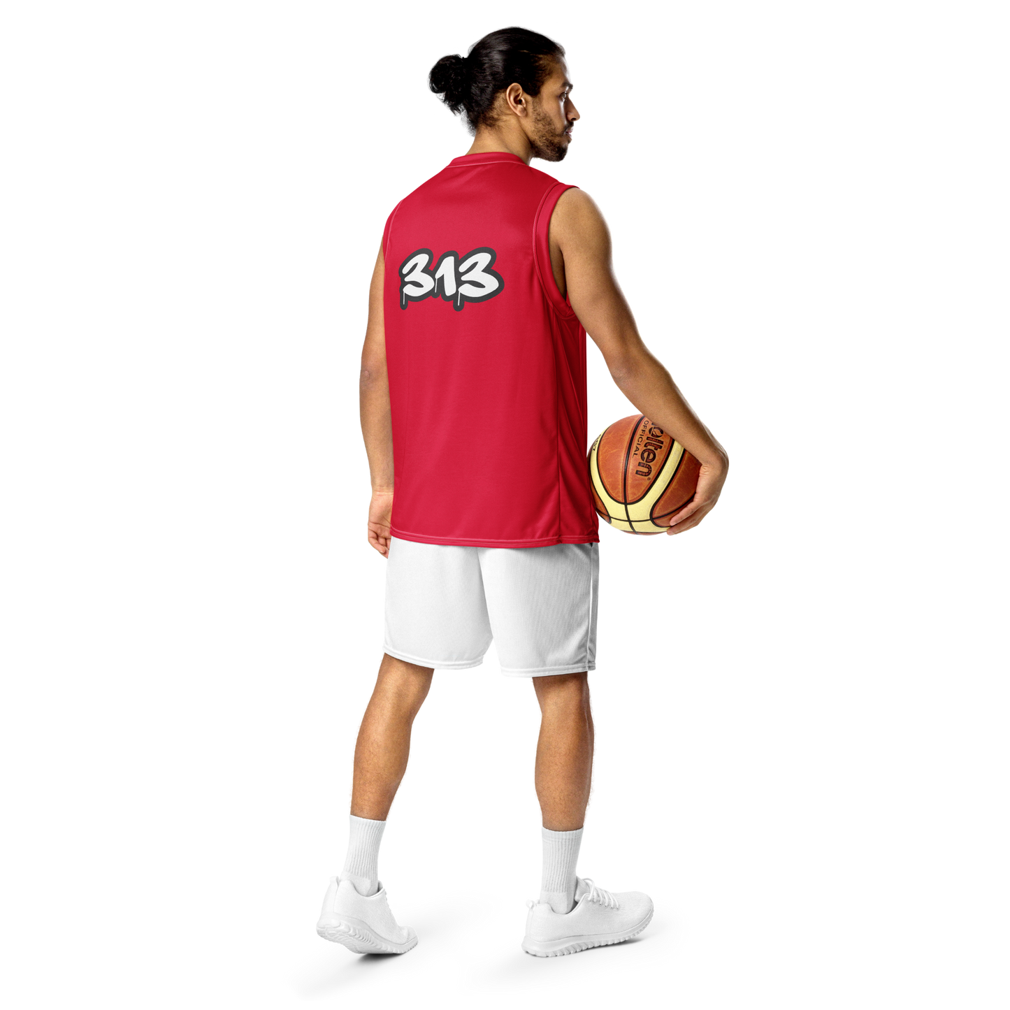 'Detroit 313' Basketball Jersey (Tag Edition) | Unisex - Lighthouse Red