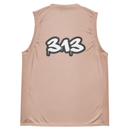 'Detroit 313' Basketball Jersey (Tag Edition) | Unisex - Rose Gold