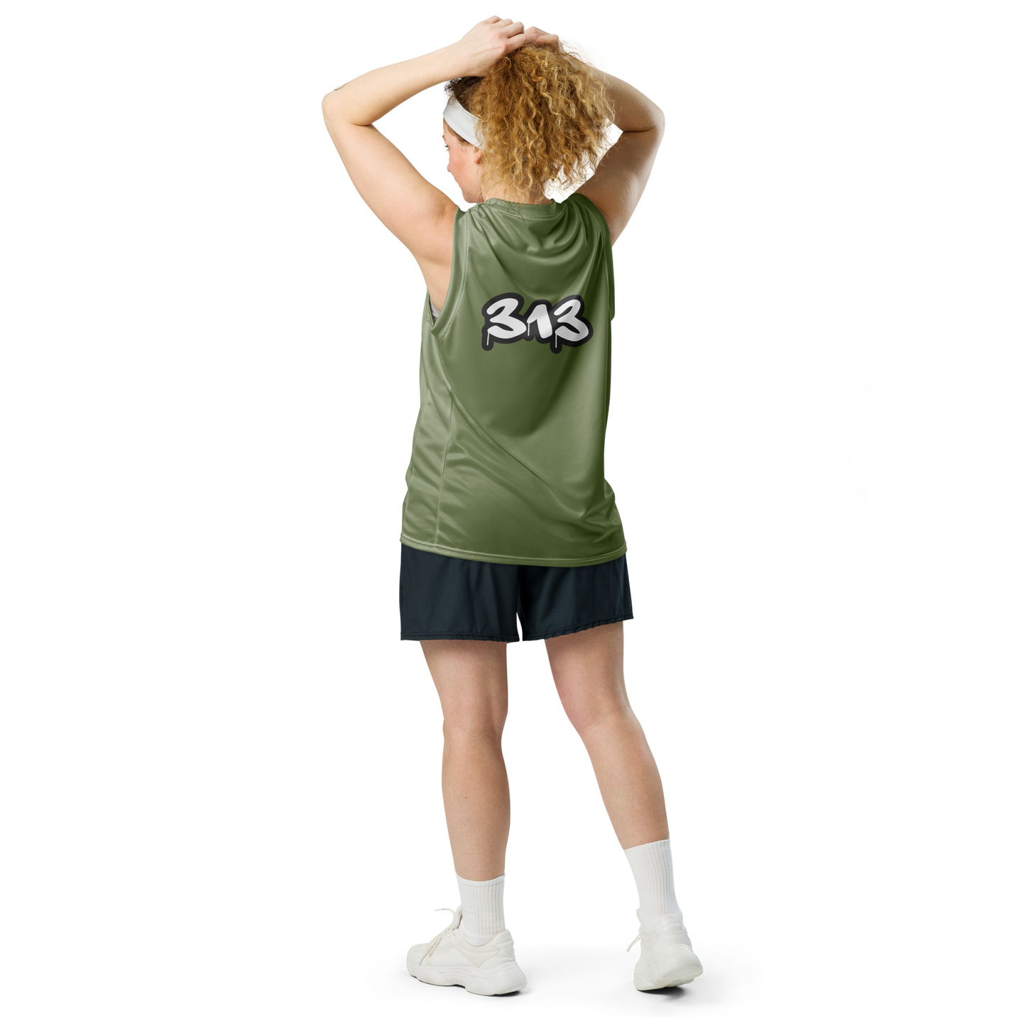 'Detroit 313' Basketball Jersey (Tag Edition) | Unisex - Beachgrass Green