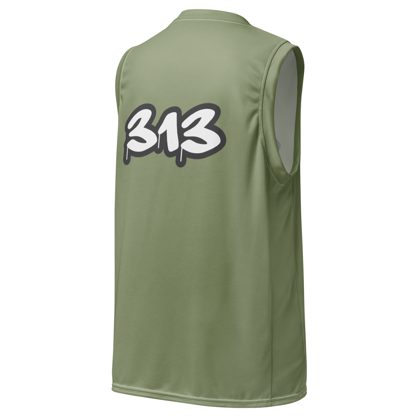 'Detroit 313' Basketball Jersey (Tag Edition) | Unisex - Beachgrass Green