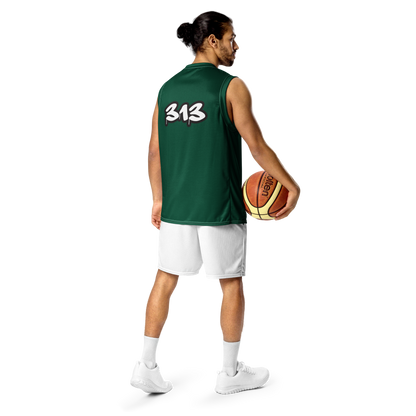 'Detroit 313' Basketball Jersey (Tag Edition) | Unisex - Superior Green