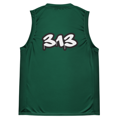 'Detroit 313' Basketball Jersey (Tag Edition) | Unisex - Superior Green