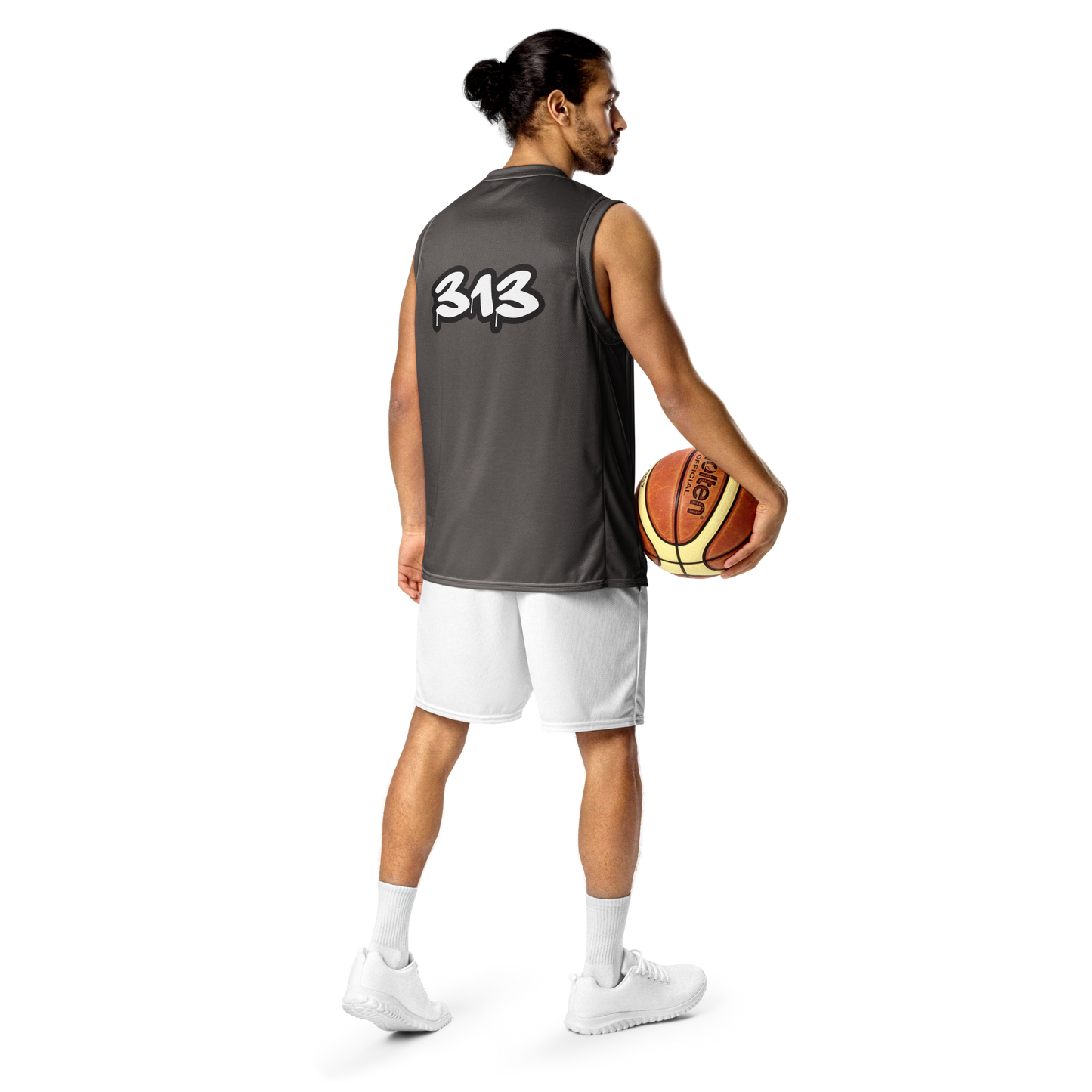 'Detroit 313' Basketball Jersey (Tag Edition) | Unisex - Warren Tank Grey