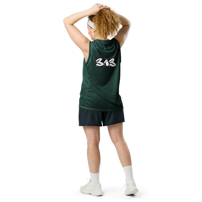 'Detroit 313' Basketball Jersey (Tag Edition) | Unisex - Laconic Green