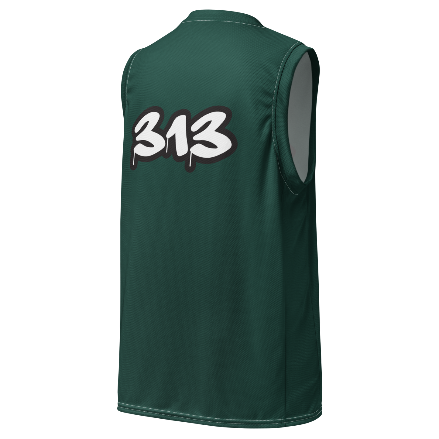 'Detroit 313' Basketball Jersey (Tag Edition) | Unisex - Laconic Green