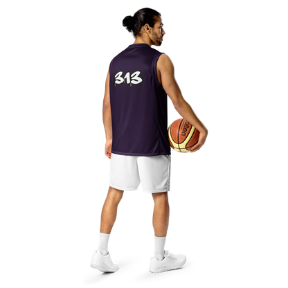 'Detroit 313' Basketball Jersey (Tag Edition) | Unisex - Blackcurrant