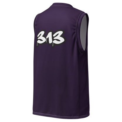 'Detroit 313' Basketball Jersey (Tag Edition) | Unisex - Blackcurrant