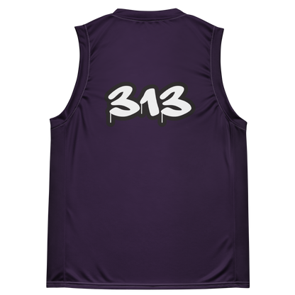 'Detroit 313' Basketball Jersey (Tag Edition) | Unisex - Blackcurrant