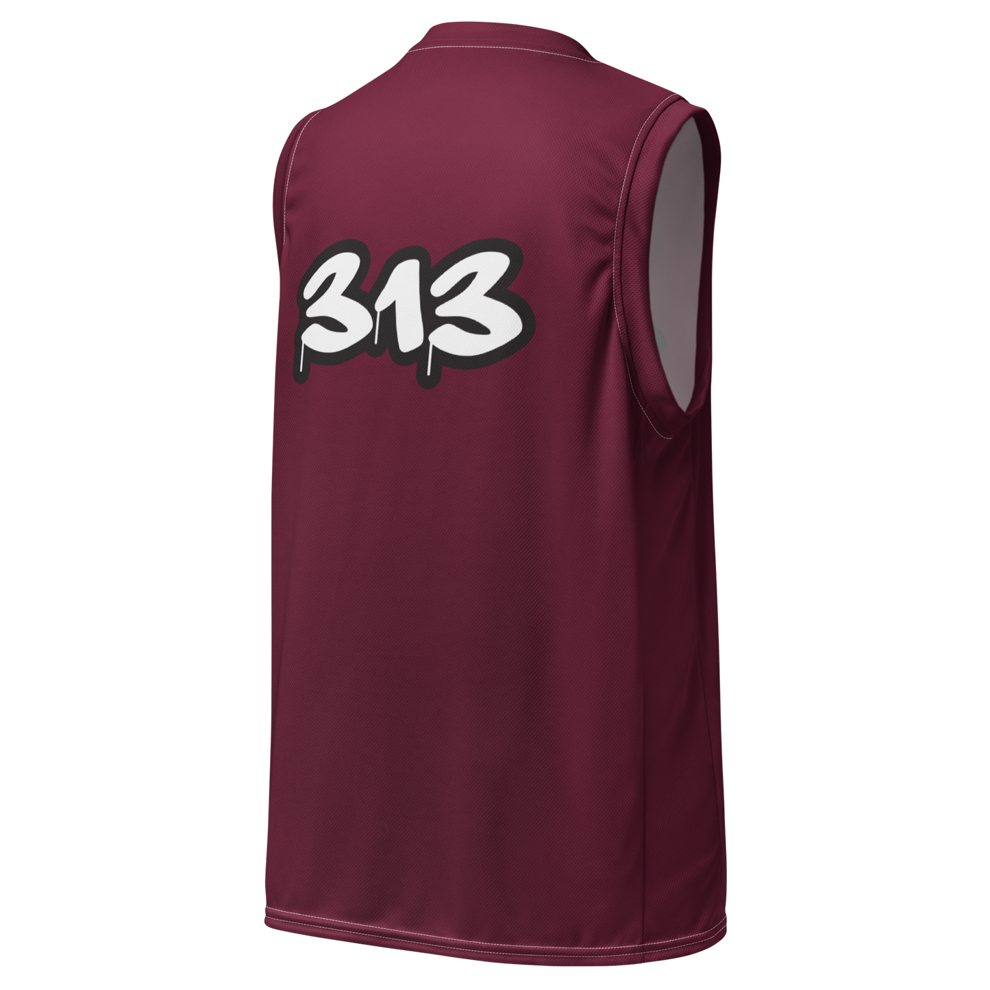 'Detroit 313' Basketball Jersey (Tag Edition) | Unisex - Old Mission Burgundy