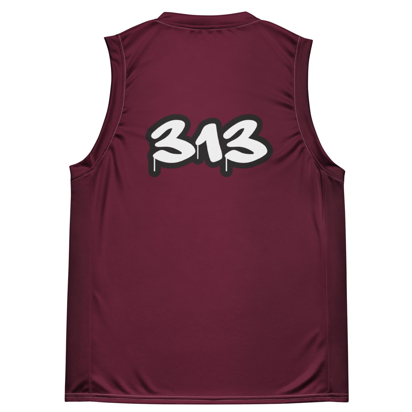 'Detroit 313' Basketball Jersey (Tag Edition) | Unisex - Old Mission Burgundy