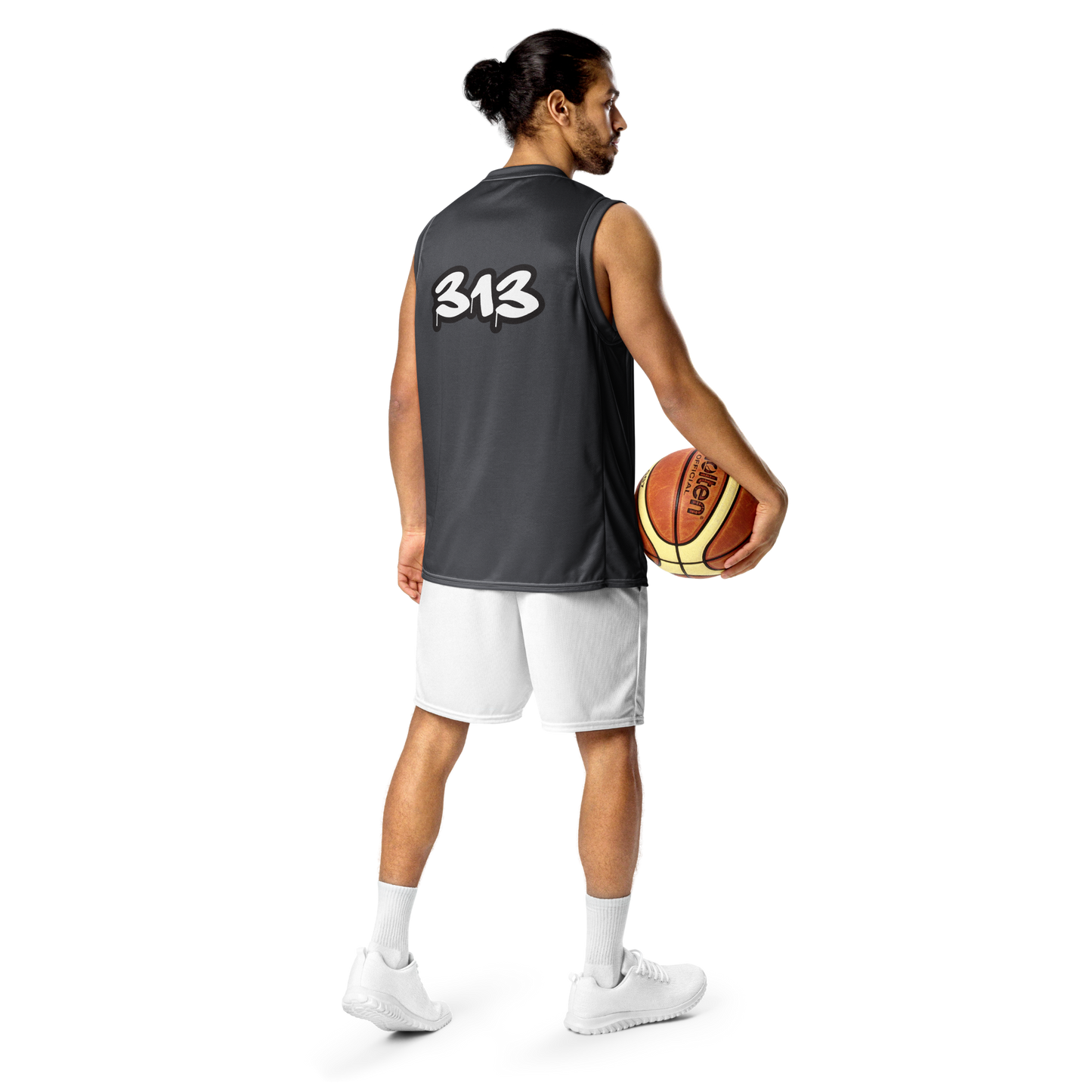 'Detroit 313' Basketball Jersey (Tag Edition) | Unisex - Iron Ore Grey