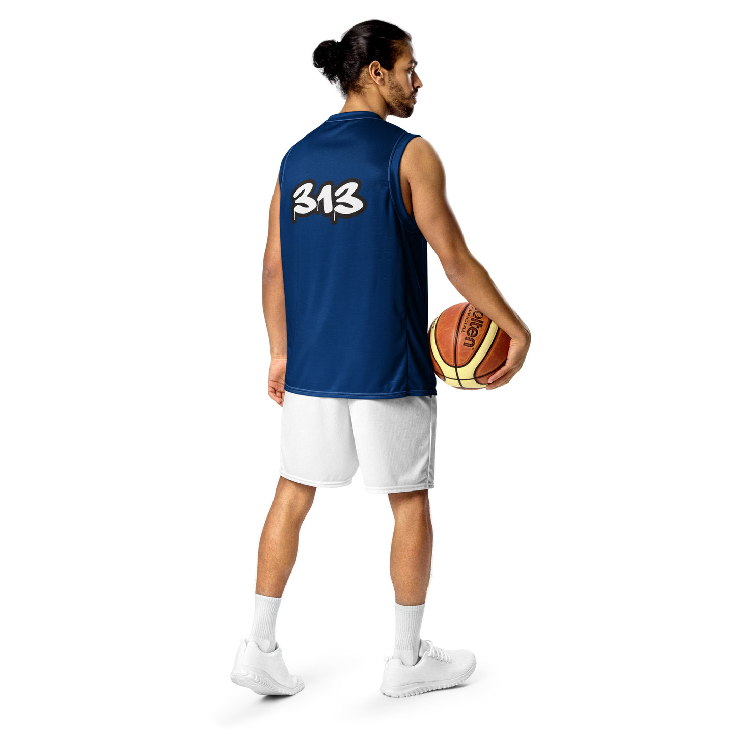 'Detroit 313' Basketball Jersey (Tag Edition) | Unisex - Dearborn Blue