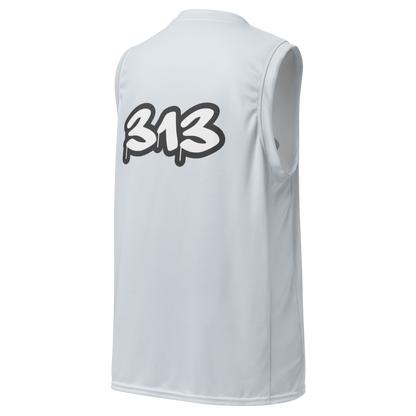 'Detroit 313' Basketball Jersey (Tag Edition) | Unisex - Gossy White