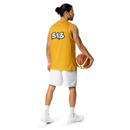 'Detroit 313' Basketball Jersey (Tag Edition) | Unisex - Maize