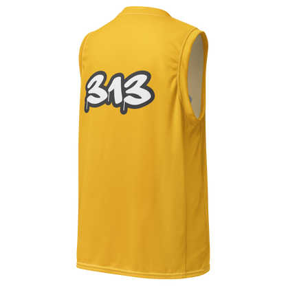 'Detroit 313' Basketball Jersey (Tag Edition) | Unisex - Maize