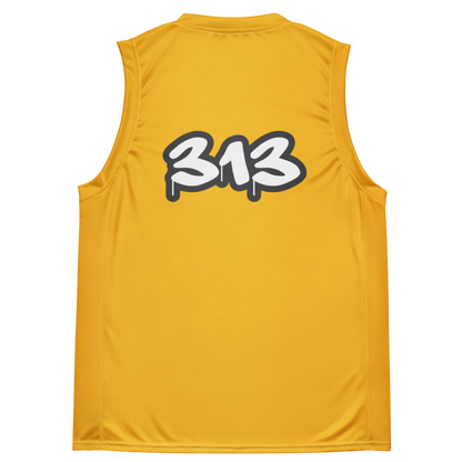 'Detroit 313' Basketball Jersey (Tag Edition) | Unisex - Maize