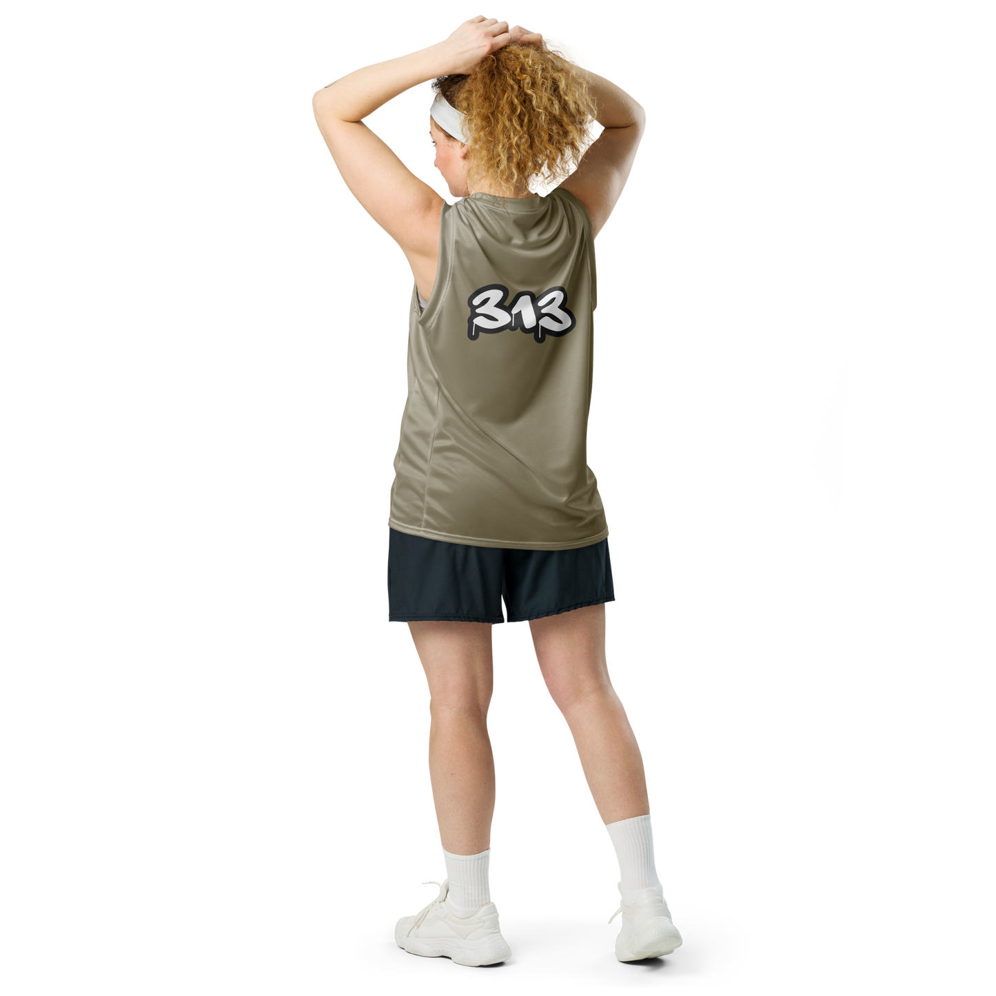 'Detroit 313' Basketball Jersey (Tag Edition) | Unisex - Petoskey Stone Beige