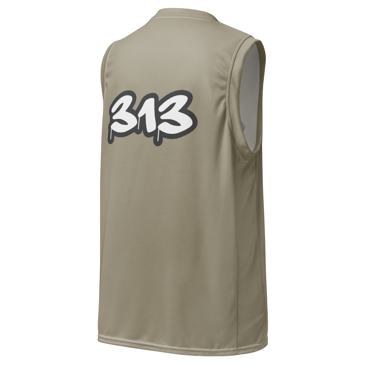 'Detroit 313' Basketball Jersey (Tag Edition) | Unisex - Petoskey Stone Beige