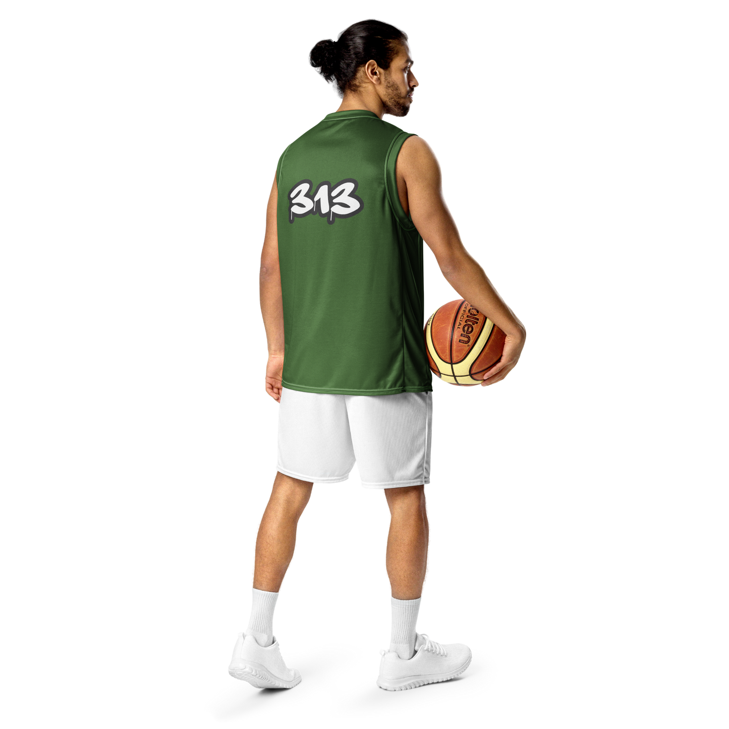 'Detroit 313' Basketball Jersey (Tag Edition) | Unisex - Pine Green