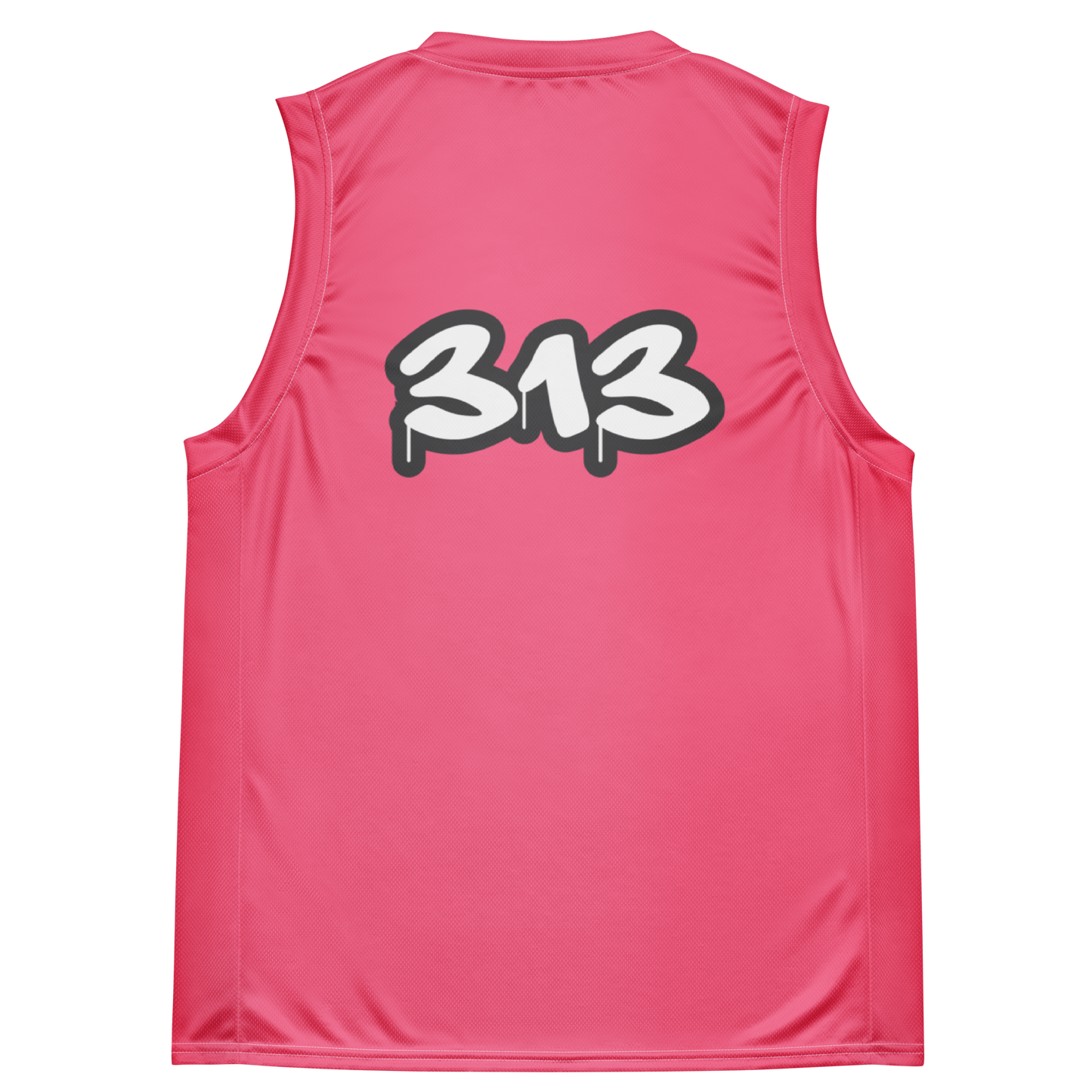 'Detroit 313' Basketball Jersey (Tag Edition) | Unisex - Rhodochrosite Pink