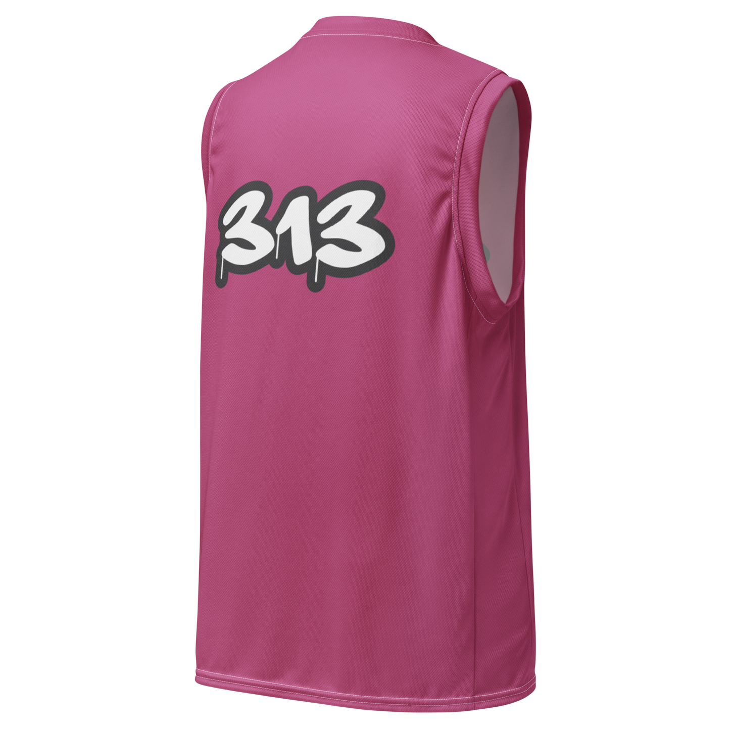 'Detroit 313' Basketball Jersey (Tag Edition) | Unisex - Apple Blossom Red