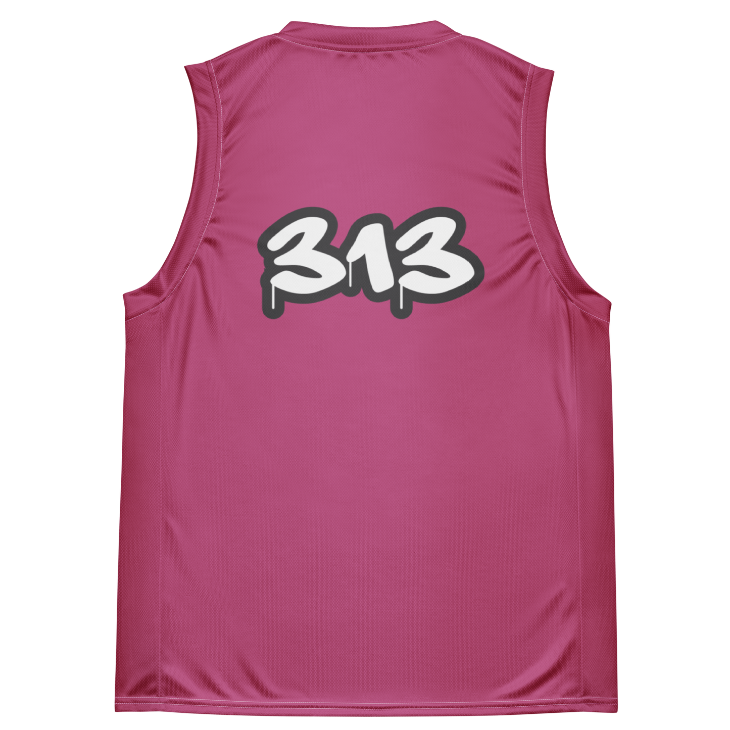 'Detroit 313' Basketball Jersey (Tag Edition) | Unisex - Apple Blossom Red