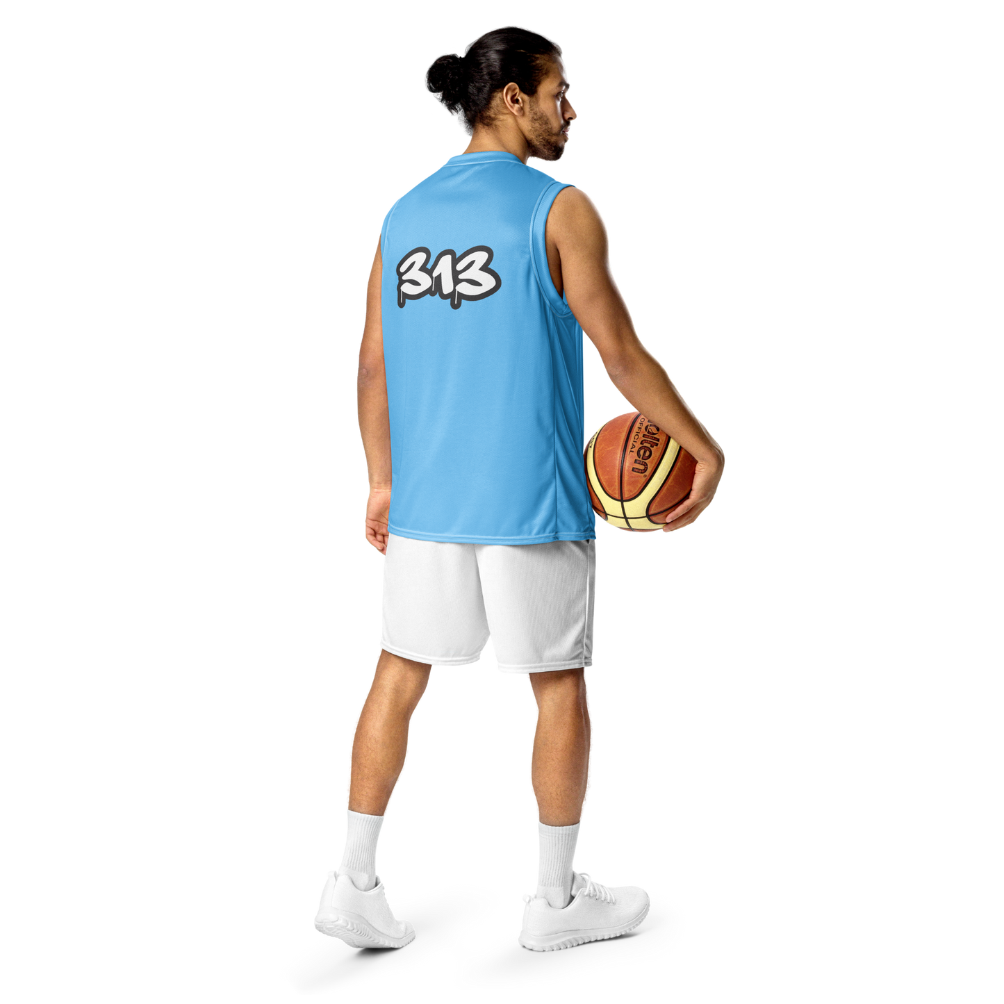 'Detroit 313' Basketball Jersey (Tag Edition) | Unisex - DTW Blue