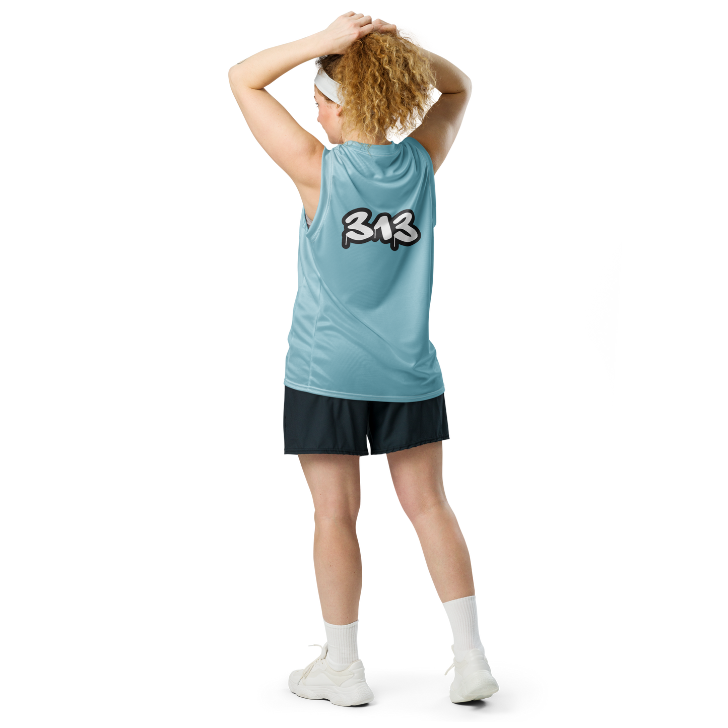 'Detroit 313' Basketball Jersey (Tag Edition) | Unisex - '58 Caddie Blue